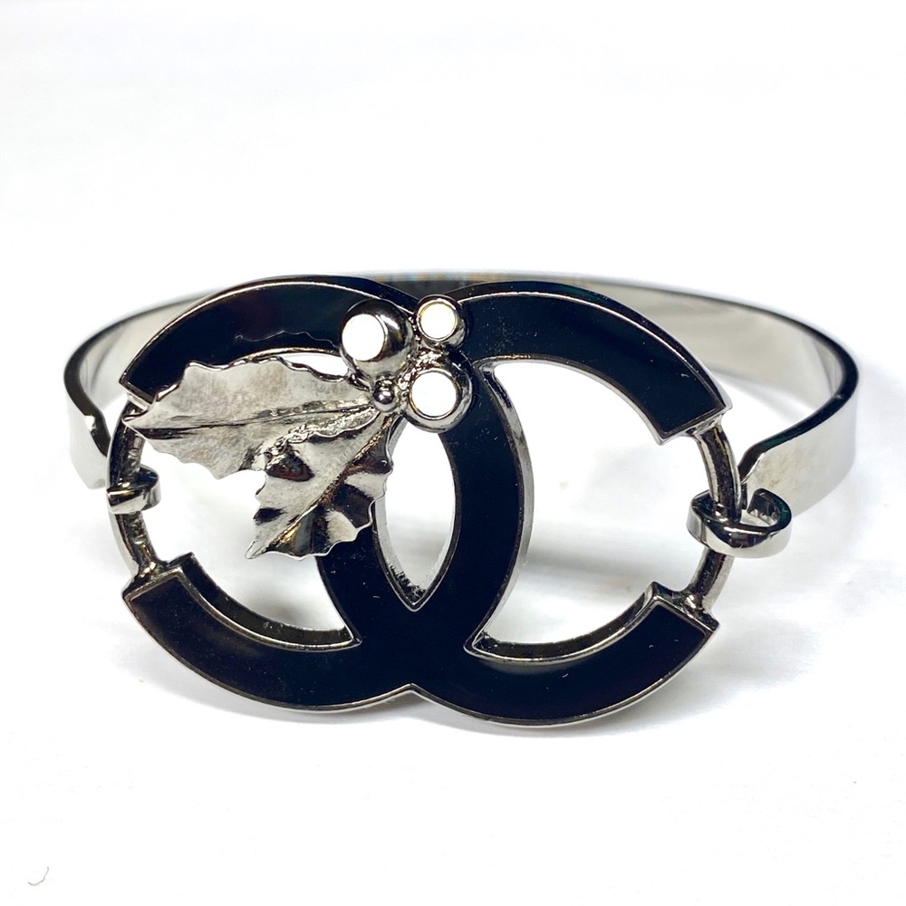 AUTHENTIC CHANEL BLACK CC LOGO BRACELET